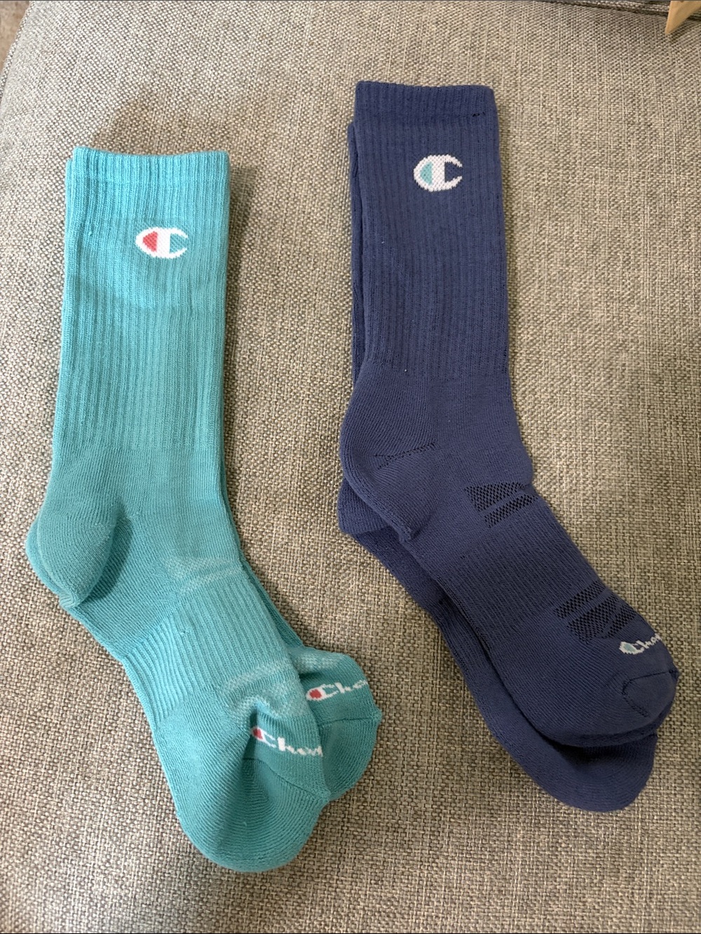 Champion Men's Crew Athletic Socks - Teal & Navy